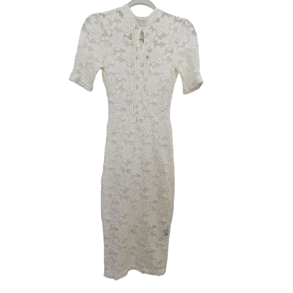Cherry Koko Made in Korea Off White Lace Overlay Dress